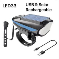 FRONT LIGHT SOLAR/CHARGEABLE WITH HORN