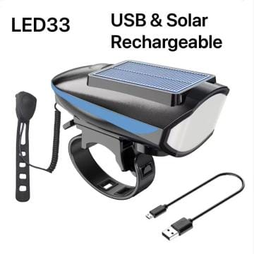 FRONT LIGHT SOLAR/CHARGEABLE WITH HORN