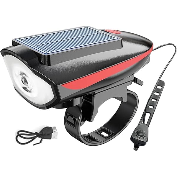 FRONT LIGHT SOLAR/CHARGEABLE WITH HORN
