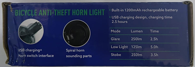 BICYCLE HEADLIGHT WITH HORN